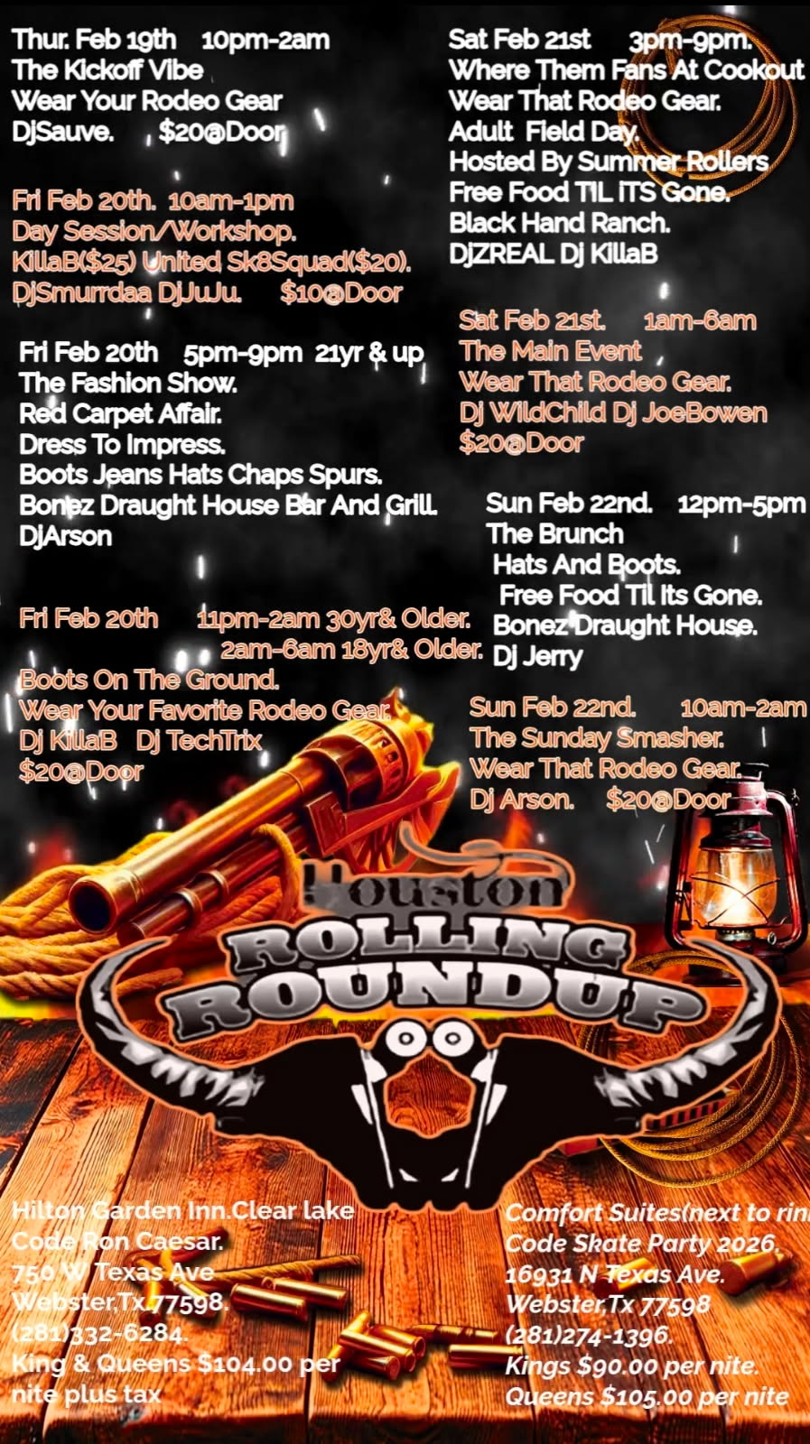 Houston Roundup schedule flyer